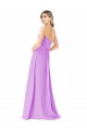 Sem Mangas Sem alças Chiffon Violeta Comprimento Chão Vestidos de Madrinha Mais Barato